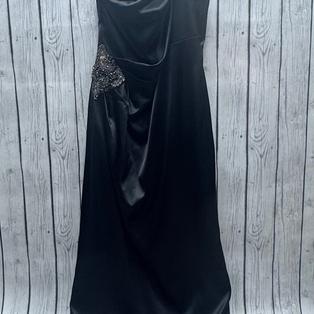 Eliza J Black One Shoulder Dress with Silver Embellishment